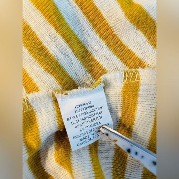 Eyeshadow Top Stripes & Flutter Sleeves Tie Waist L - Picture 7 of 8